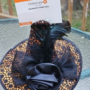 Black and orange witch headband